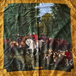 Vintage Horse Ralph Lauren 100% Silk Scarf